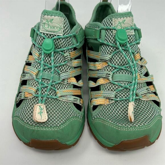 Chaco Kids' Waterproof Hiking Sandals Bright Green Size 4 Closed Toe Summer - Picture 5 of 15